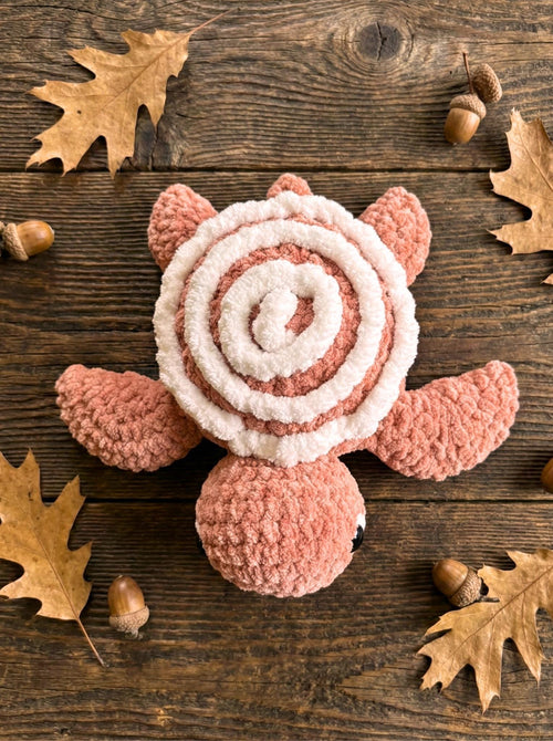 Cinnamon Roll Turtle Crochet Plushie Amigurumi