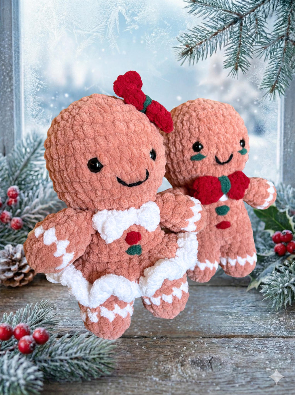 Crochet Gingerbread Plushie Amigurumi – Handmade Gift | Crescent Moon