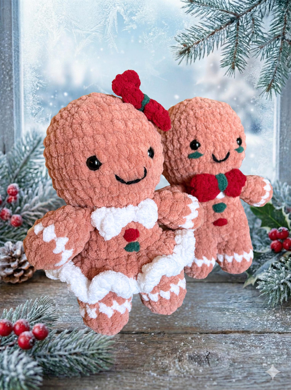 Crochet Gingerbread Plushie Amigurumi – Handmade Gift | Crescent Moon