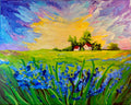 Little Farmhouse House with Barn Original Painting
