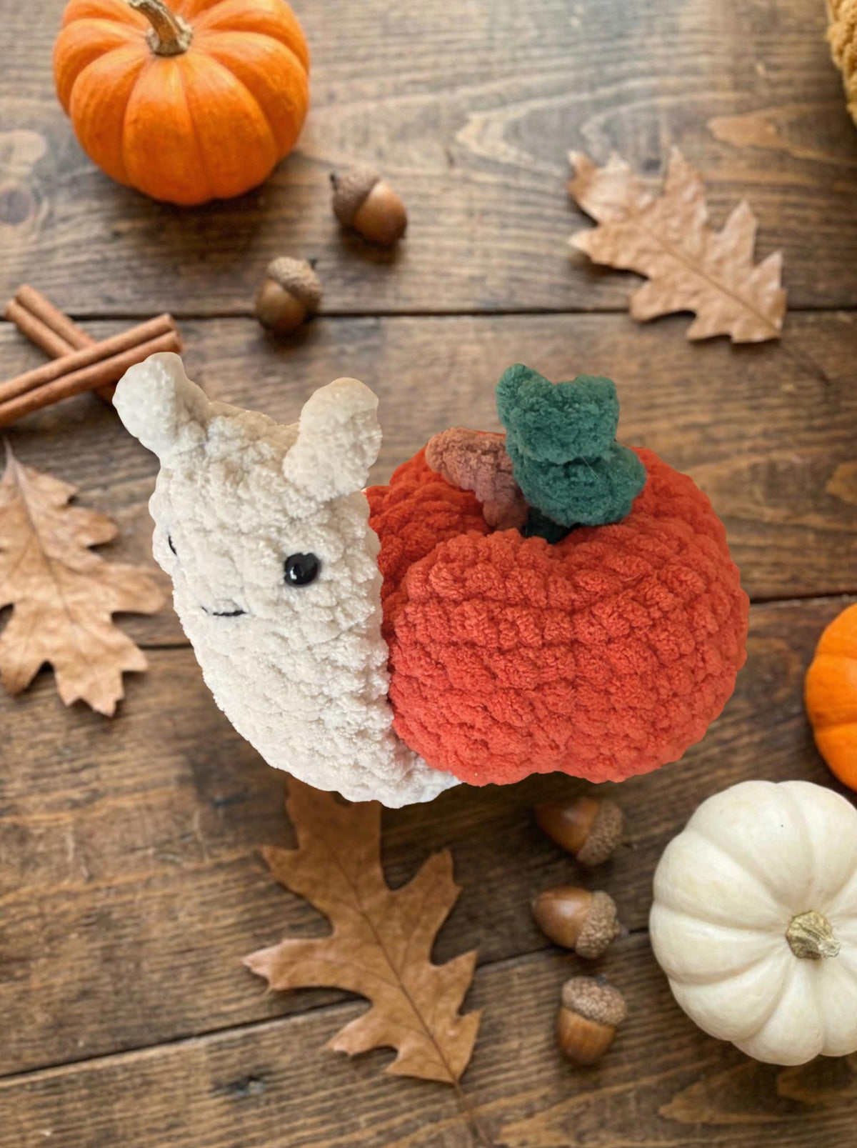 Snail Crochet Plushie Amigurumi Hot Cocoa, Peppermint, Pumpkin, Pumpkin Pie