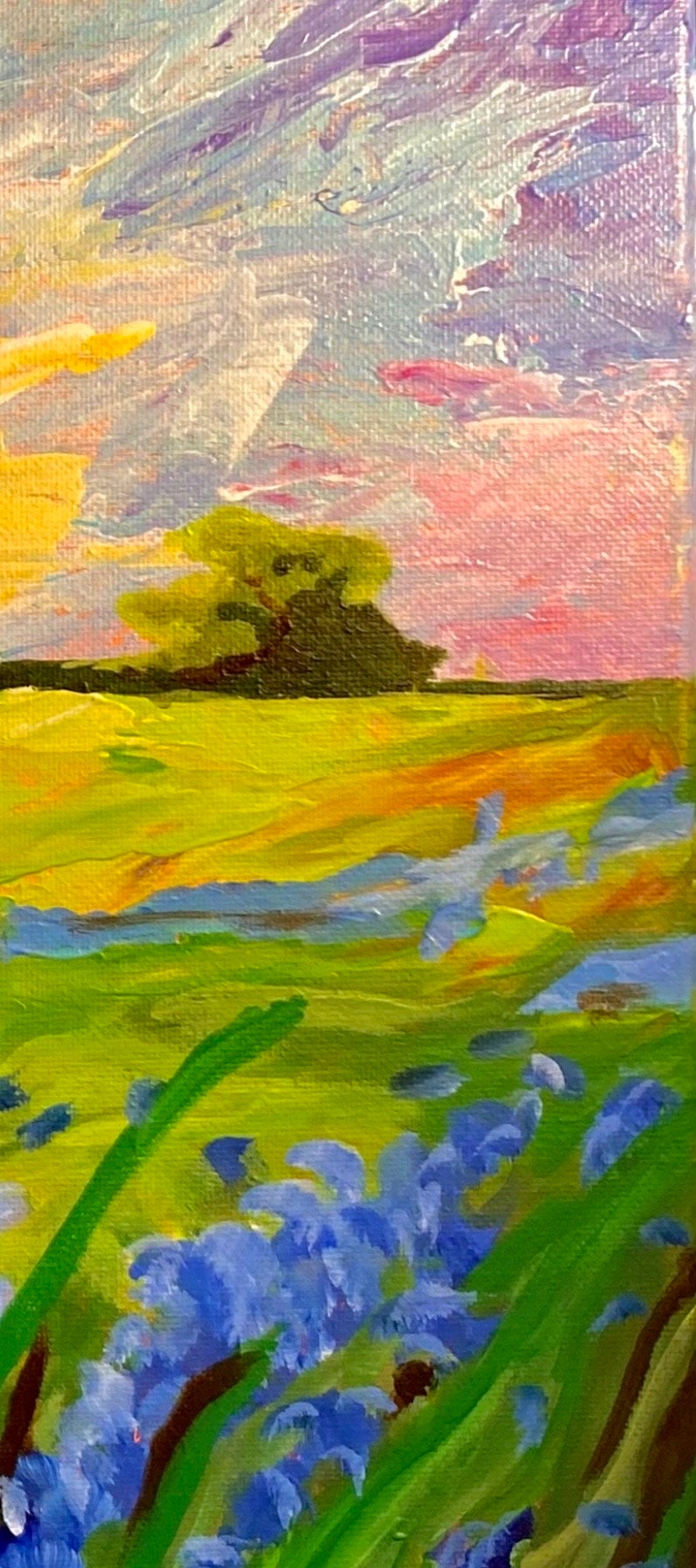 Little Farmhouse House with Barn Original Painting