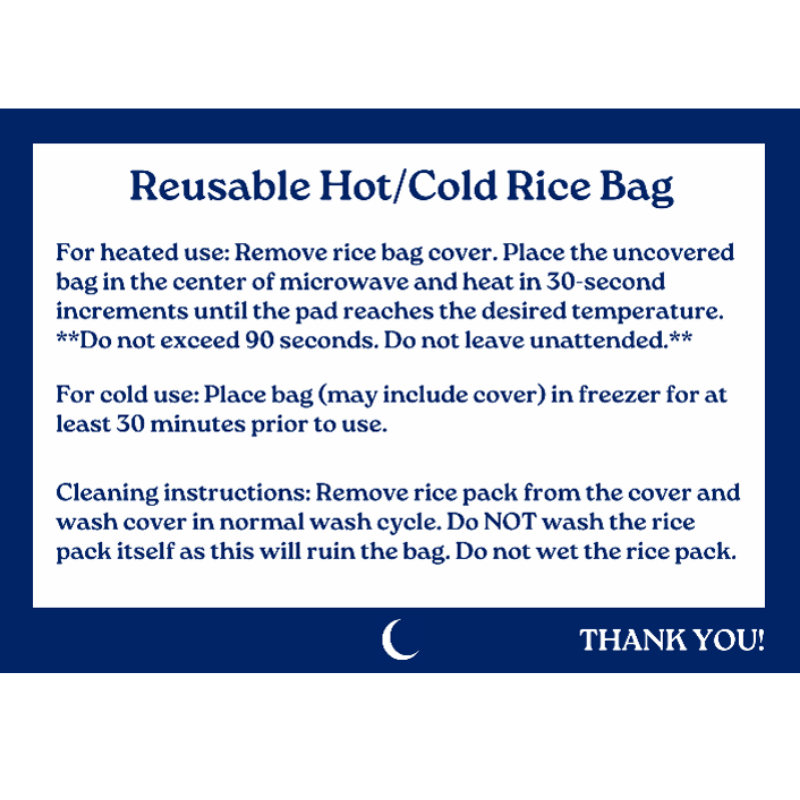 3-Section Microwaveable Rice Bag